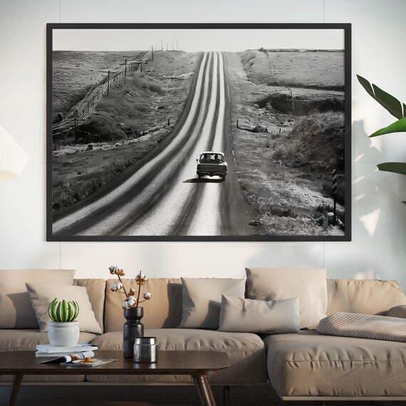 Midcentury Modern Abstract Canvas Print 1960s Retro Wall Art