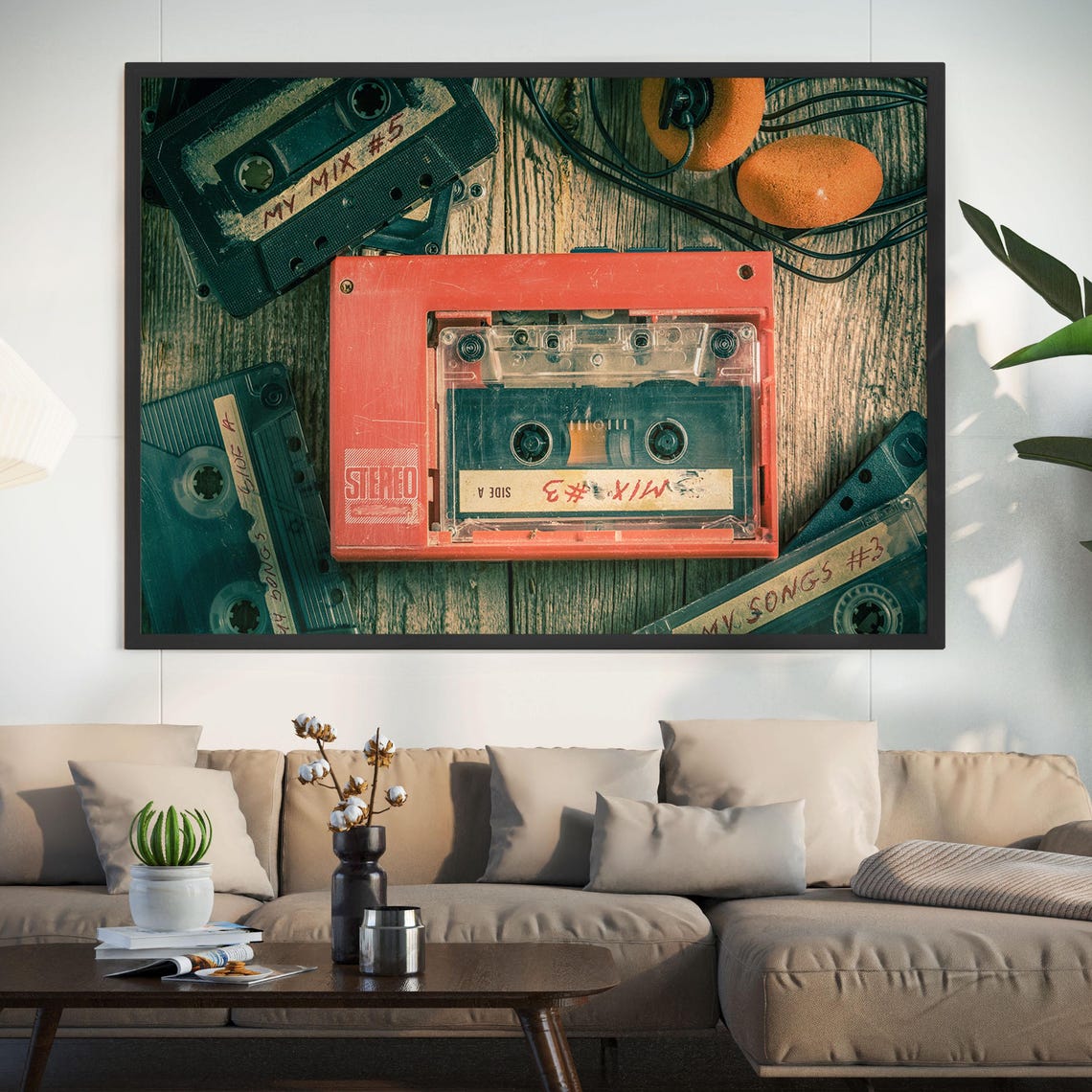Retro Cassette Tapes and Handmade Mixtape 80s Music Nostalgia Poster