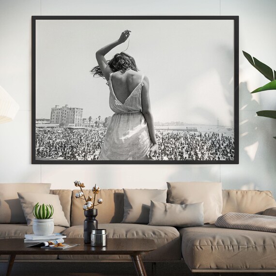 Midcentury Modern Abstract Canvas Print 1960s70s Retro Wall Art