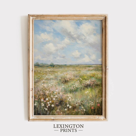 Wildflower Meadow Landscape Impressionist Spring Painting Art Poster
