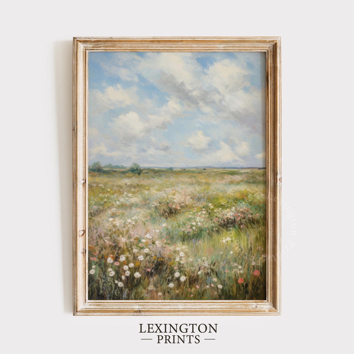 Wildflower Meadow Landscape Impressionist Spring Painting Art Poster