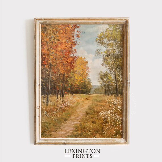 Autumn Forest Path Golden Fall Foliage Trail Landscape Poster