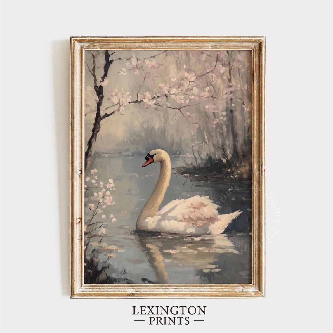 Moody White Swan Vintage Art Print, Farmhouse Decor - Image 8