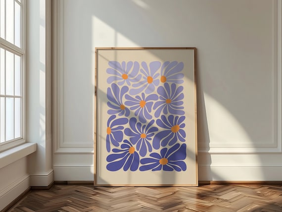 Colorful Abstract Flower Purple Floral Art Print