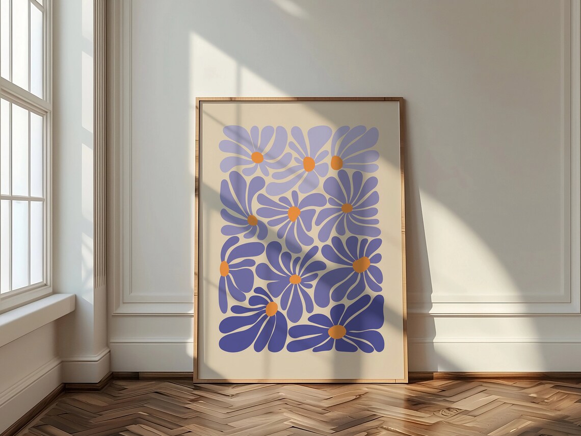 Colorful Abstract Flower Purple Floral Art Print