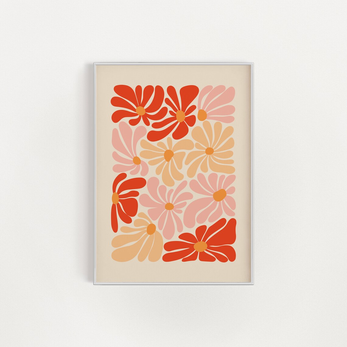 Colorful Abstract Flowers Botanical Art Print