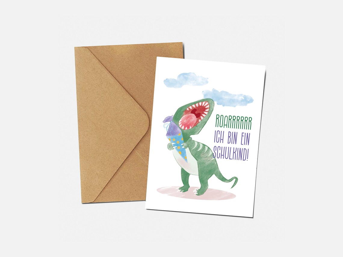 Funny School Enrollment Dino Card, First Day Of School - Image 3