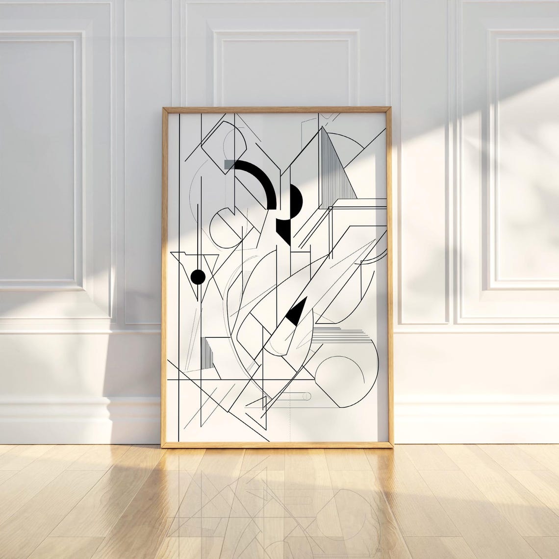 Geometric Abstract Line Art Poster for Modern Office Decor Spaces