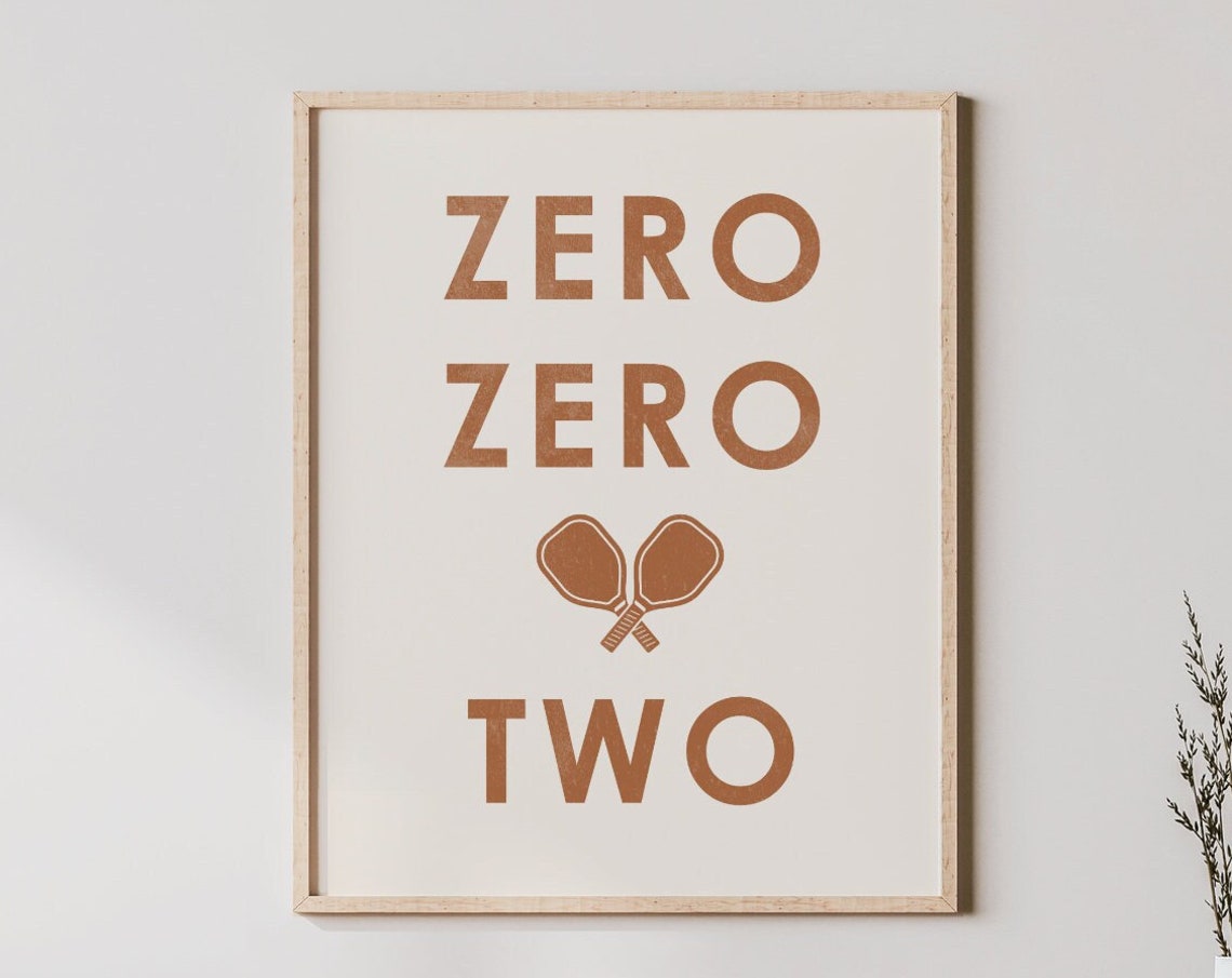 Zero Zero Two Pickleball Score Call Minimalist Sports Quote Poster