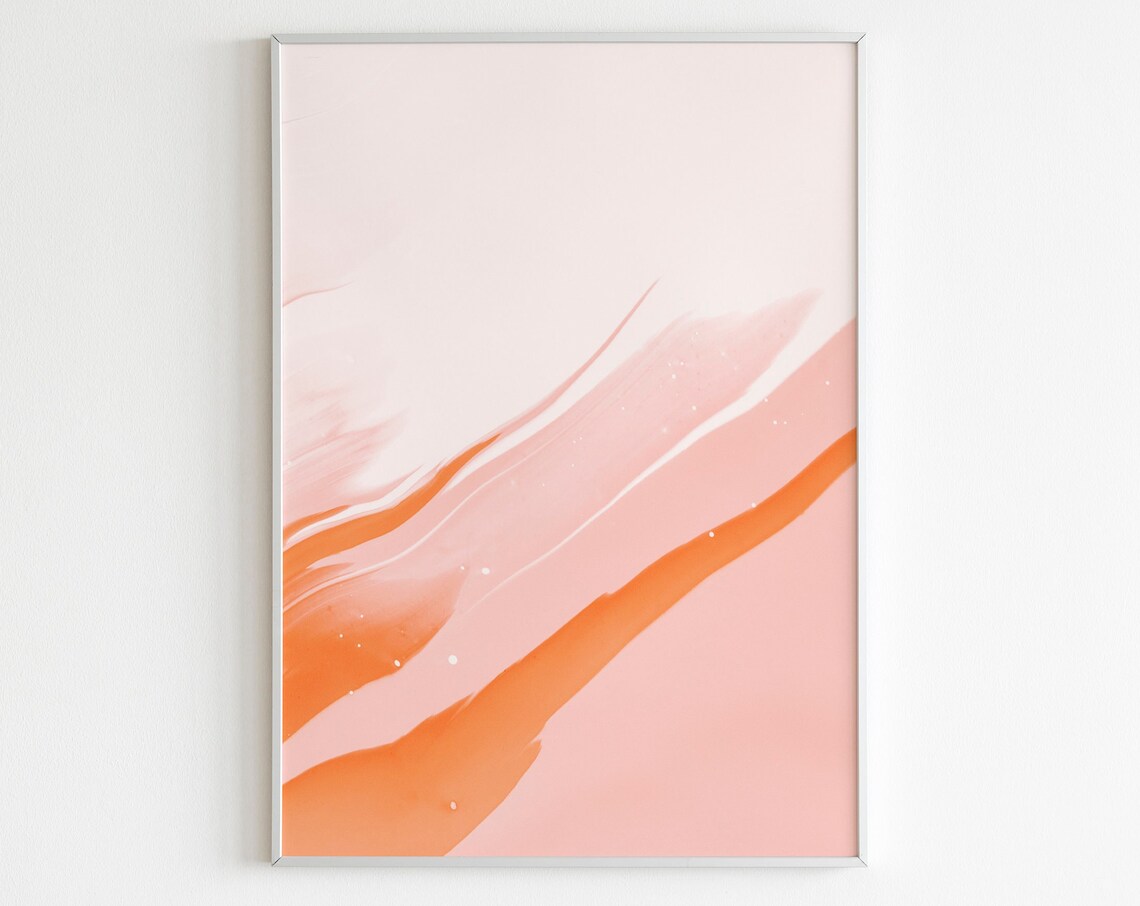 Abstract Wall Art Modern Abstract Art Colorful Art Brushstroke Wall Art Abstract Wall Decor Art Orange Tones Print Minimal Poster