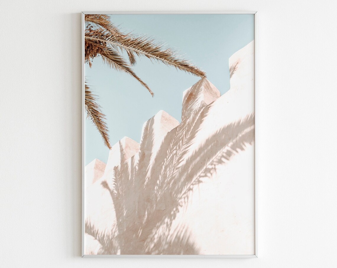 Palm Tree Minimalist Art Print, Sage Green Botanical
