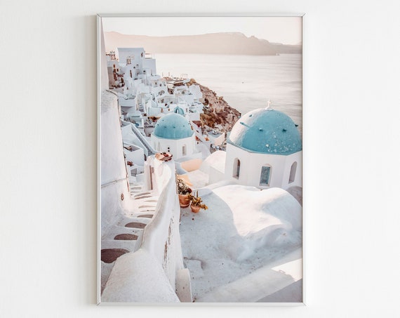 Santorini Greece Mediterranean Travel Poster Print