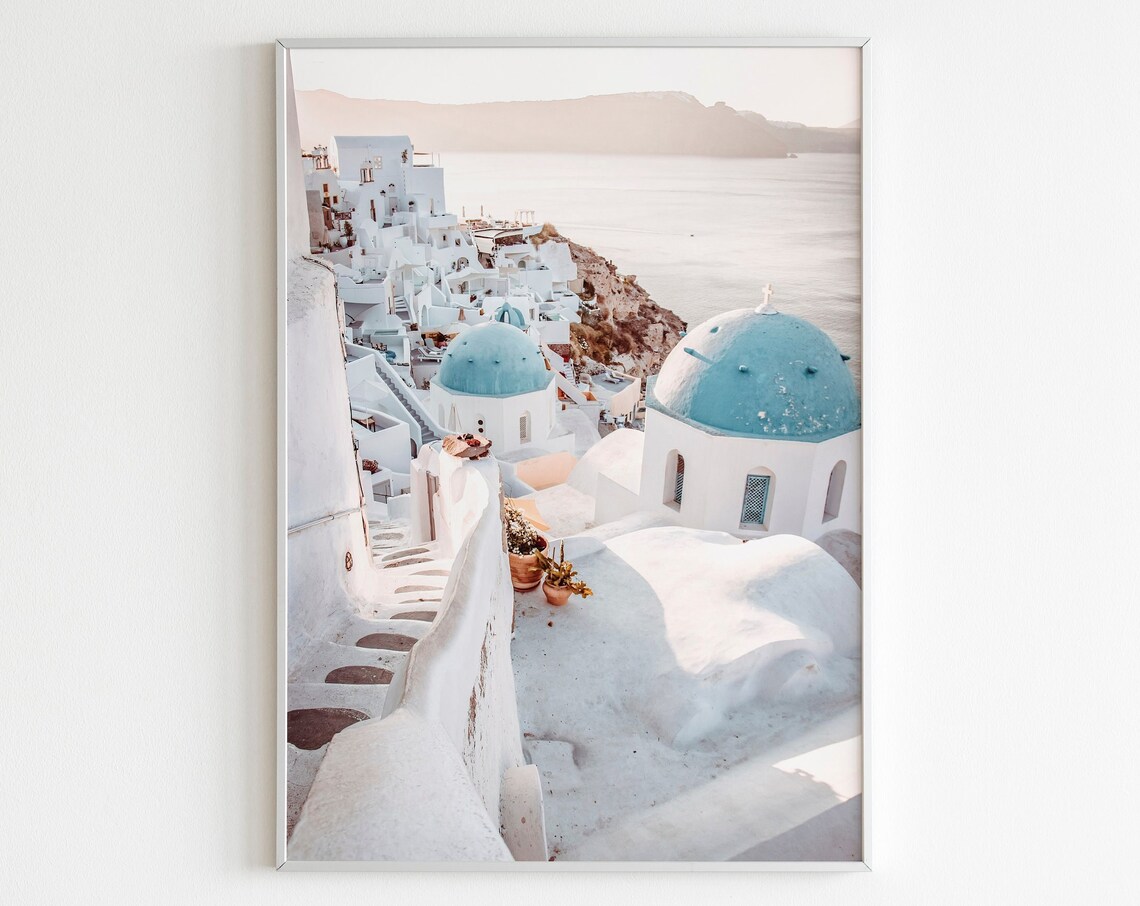 Santorini Greece Mediterranean Travel Poster Print