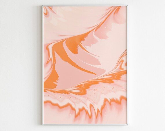 Abstract Wall Art Modern Abstract Art Colorful Art Brushstroke Wall Art Abstract Wall Decor Art Orange Tones Print Minimal Poster