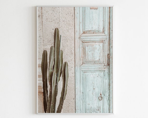 Terracotta Wall Art Cacti Wall Decor Boho Cactus Print Cactus Wall Art Desert Architecture Wall Art