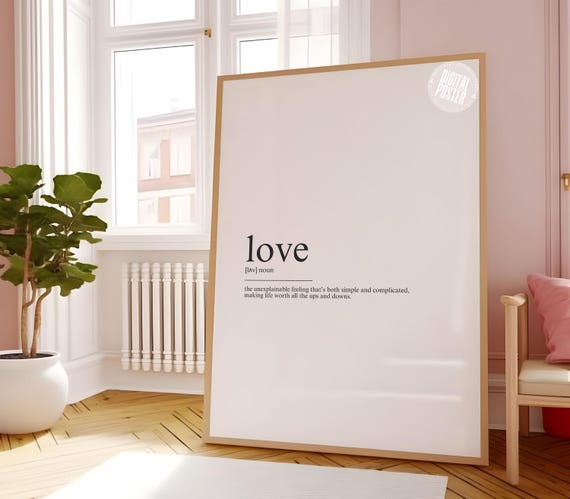 Love Definition Print, Funny Romantic Minimalist Poster