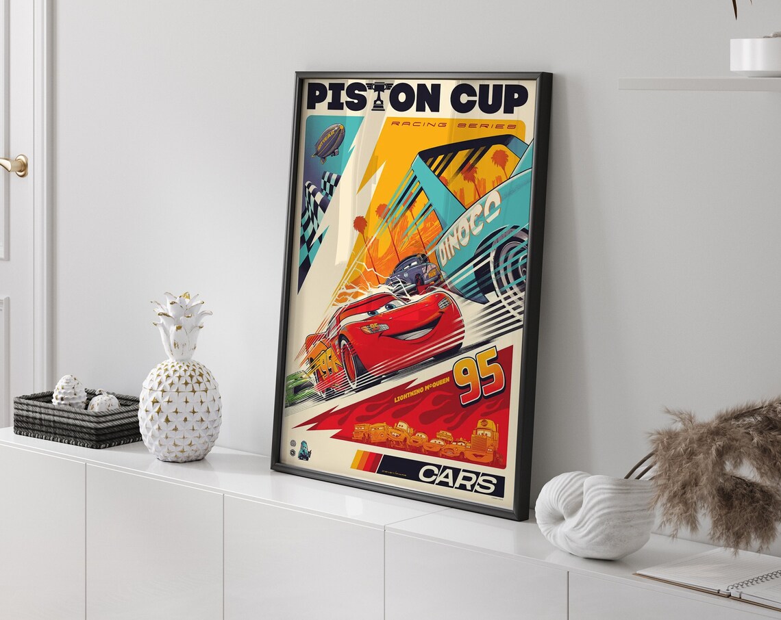 Cars Piston Cup Racing Series Lightning McQueen Number 95 Poster
