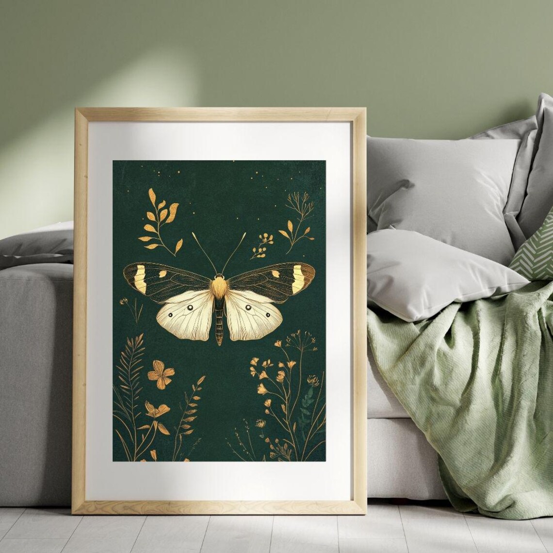 Spring Boho Butterfly Art Print, Cottagecore Decor