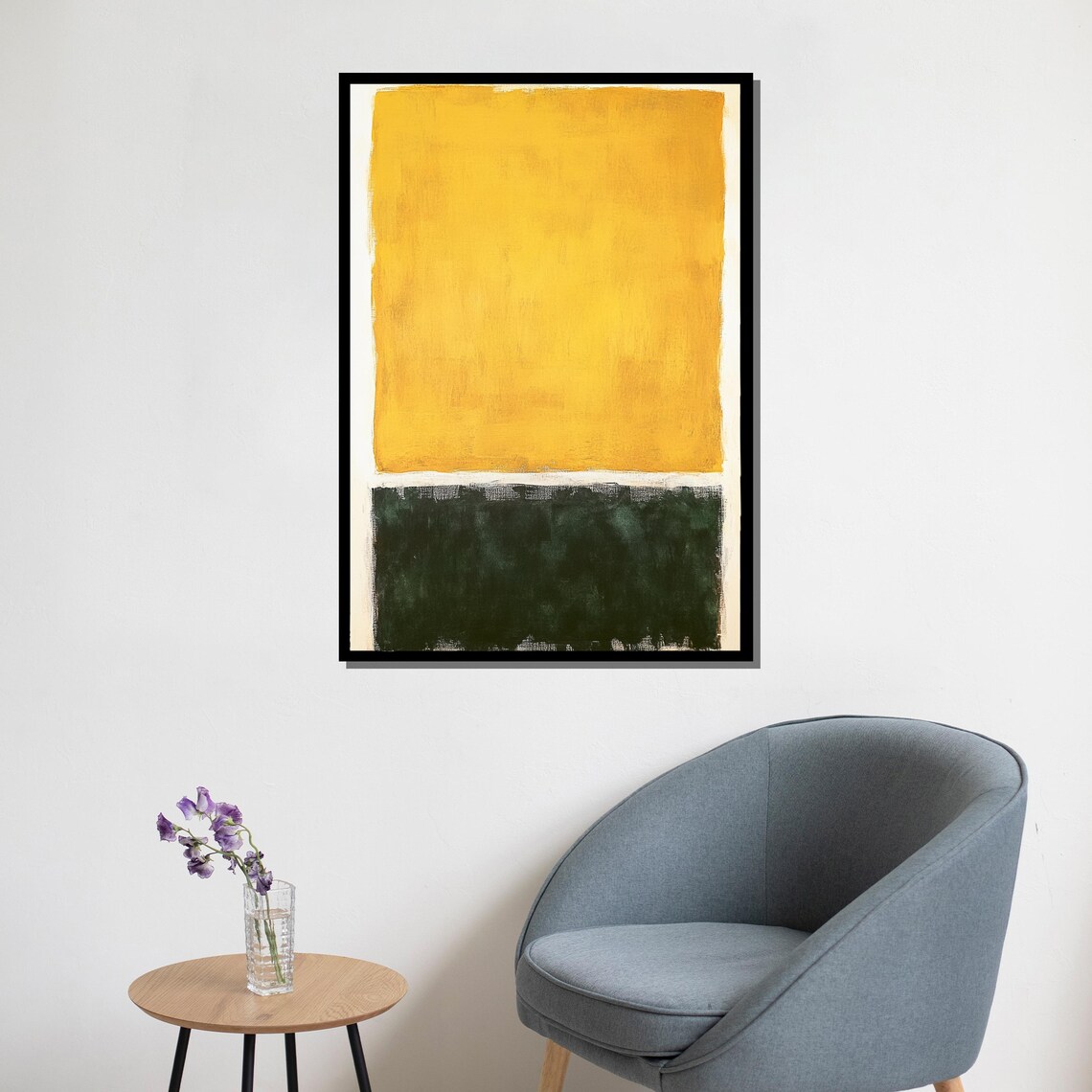 Rothko-Inspired Yellow and Green Abstract Art Print - Image 5