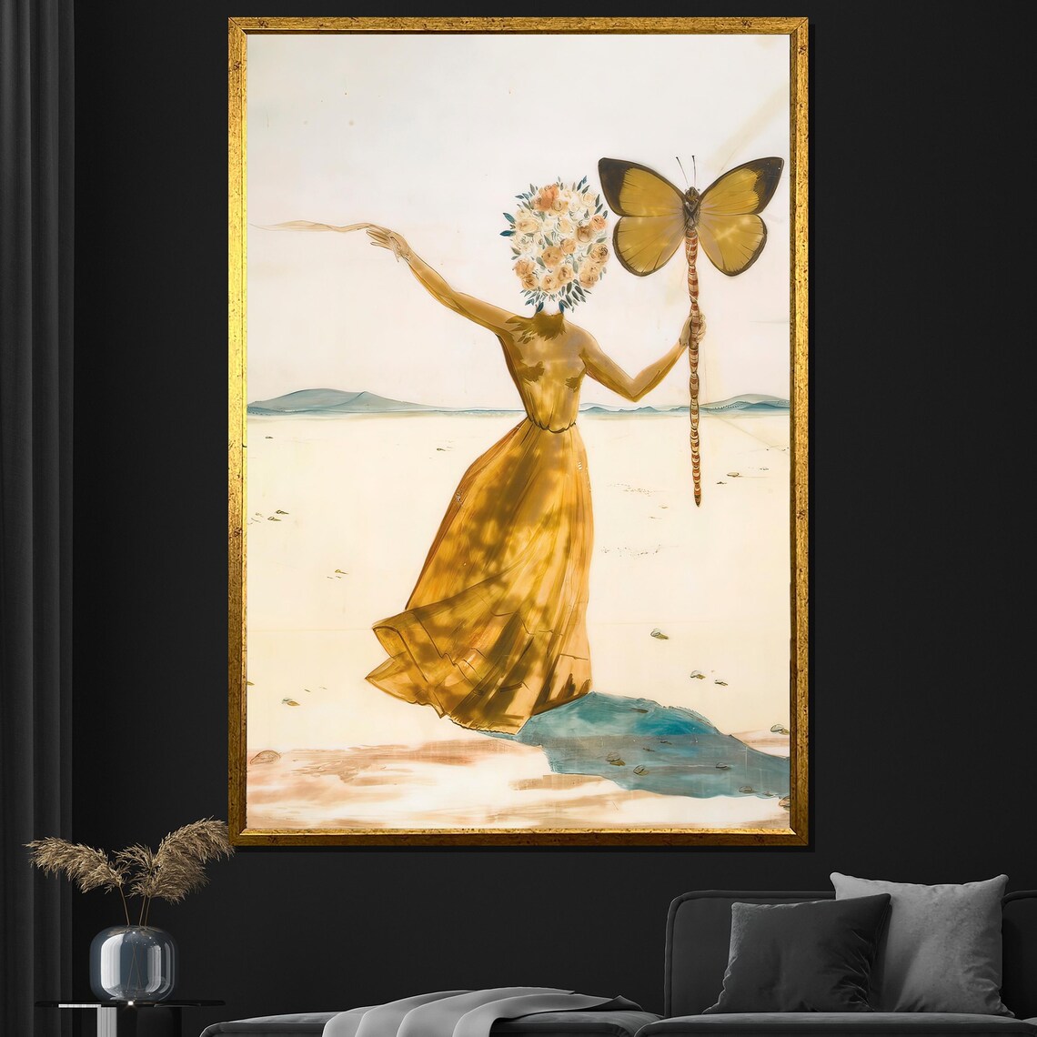 Salvador Dalí Woman With Butterfly Surrealist Art Print