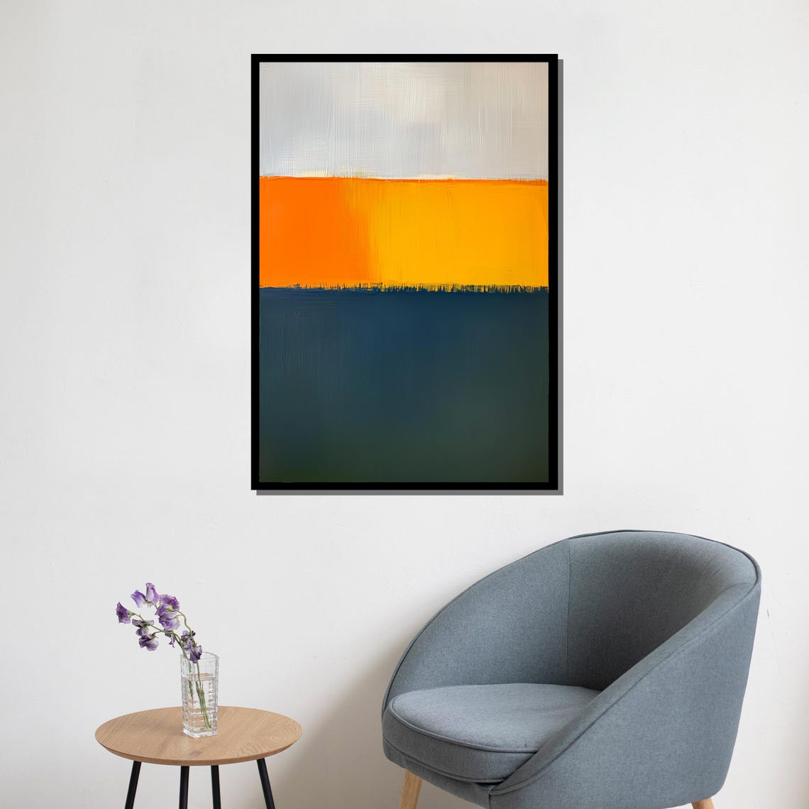 Mark Rothko Orange Yellow Deep Blue Color Field Abstract Print - Image 5