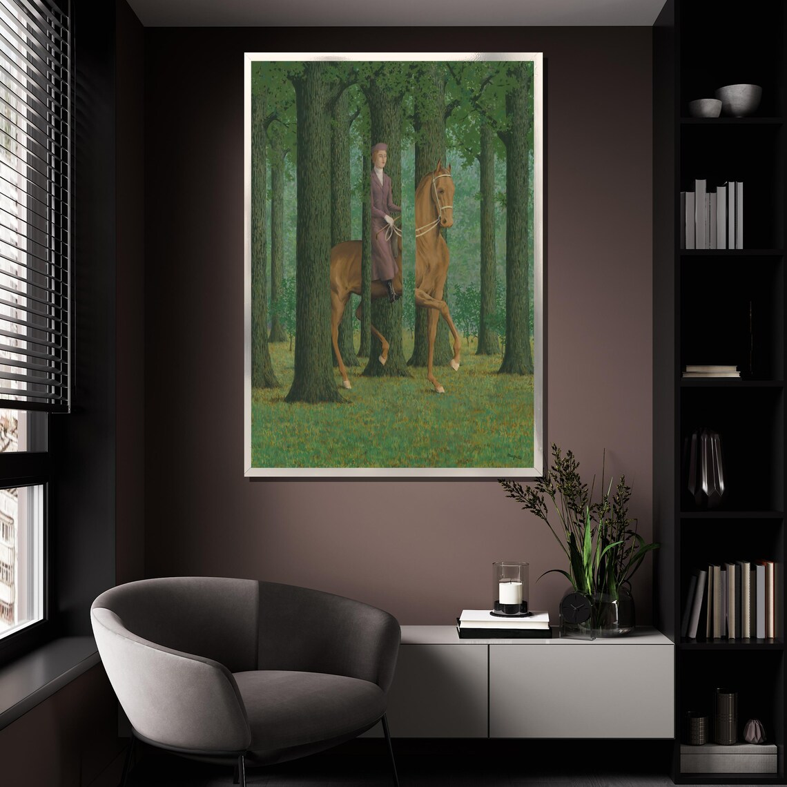 Ren Magritte The Blank Signature Horsewoman Hidden Forest Trees Poster - Image 4