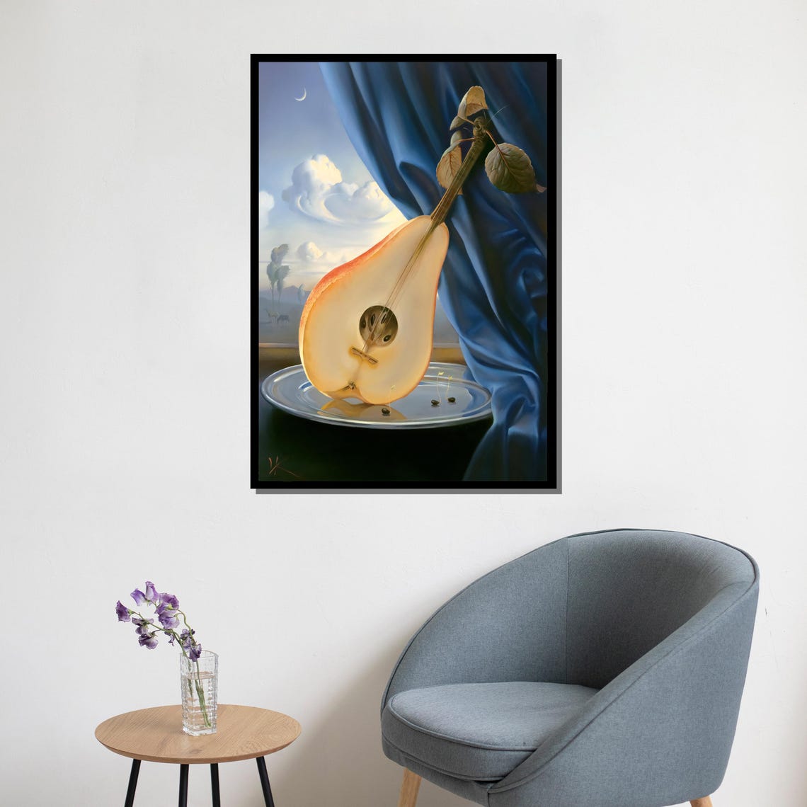 Morteza Katouzian Pear Guitar Musical Still Life Surreal Art Poster - Image 5