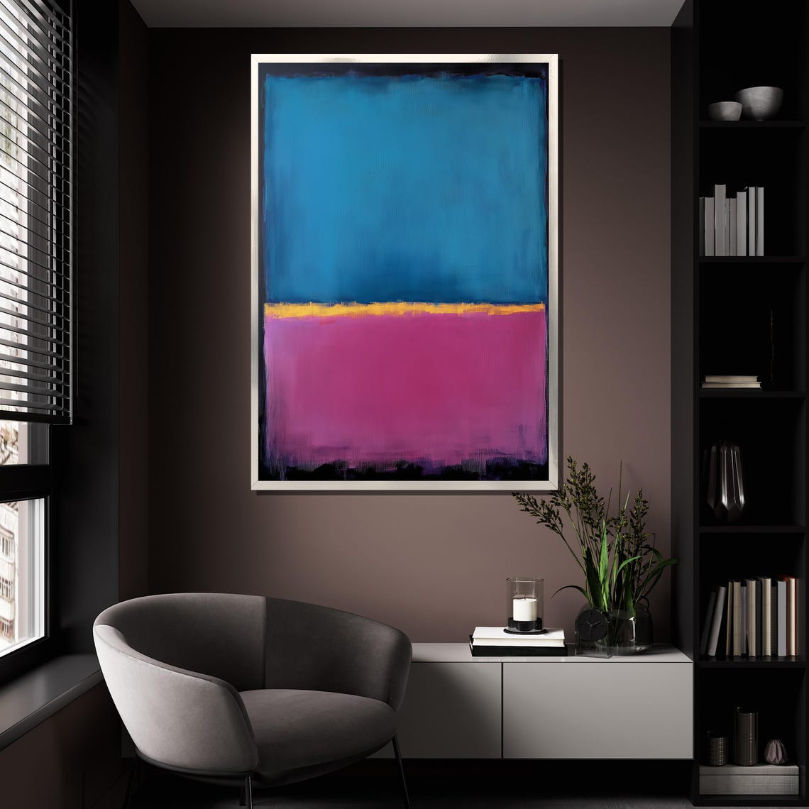 Mark Rothko Blue Pink Yellow Vivid Color Field Abstract Print - Image 4