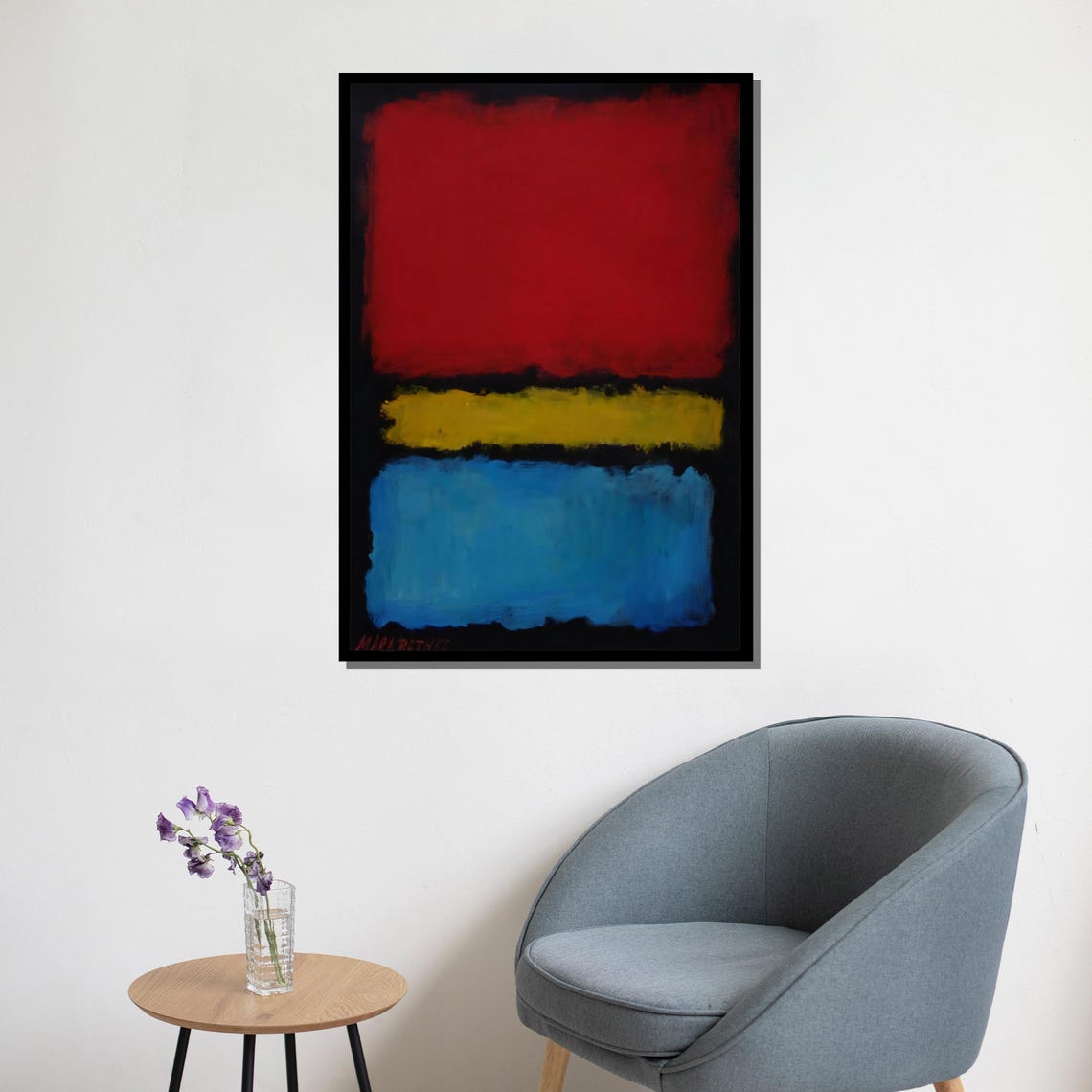 Mark Rothko Style Red Yellow And Blue Color Field Abstract Poster - Image 5