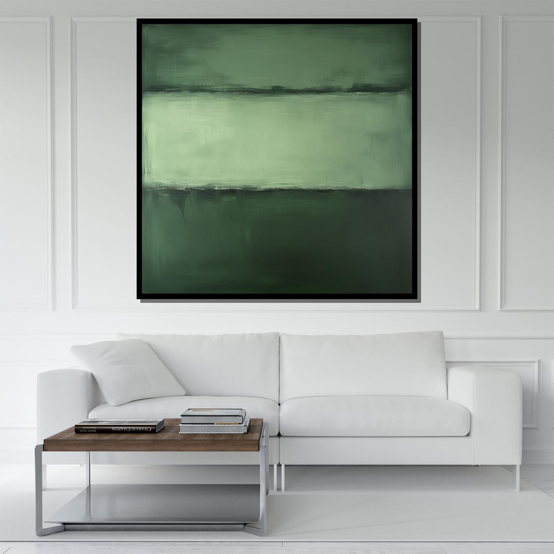 Mark Rothko Quiet Sage Green Tonal Minimalist Color Field Print - Image 5