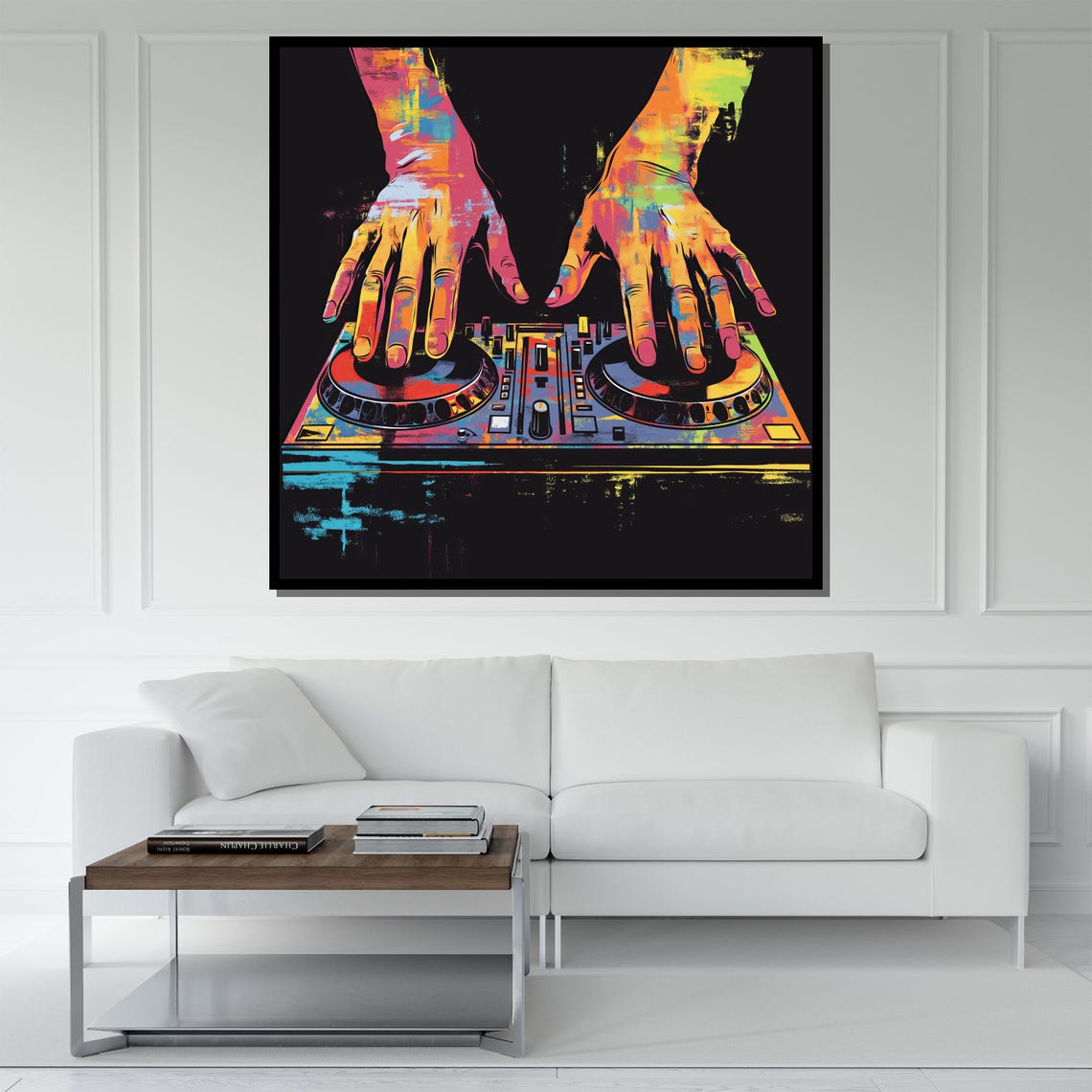 Colorful Dj Hands Painting Music Mixer Wall Art Vibrant Textured Oil Painting For Living Room Gift For Music Enthusiasts - Image 5