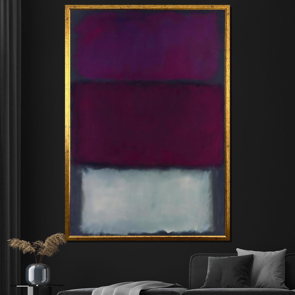 Mark Rothko Style Layered Purple Magenta And White Abstract Poster