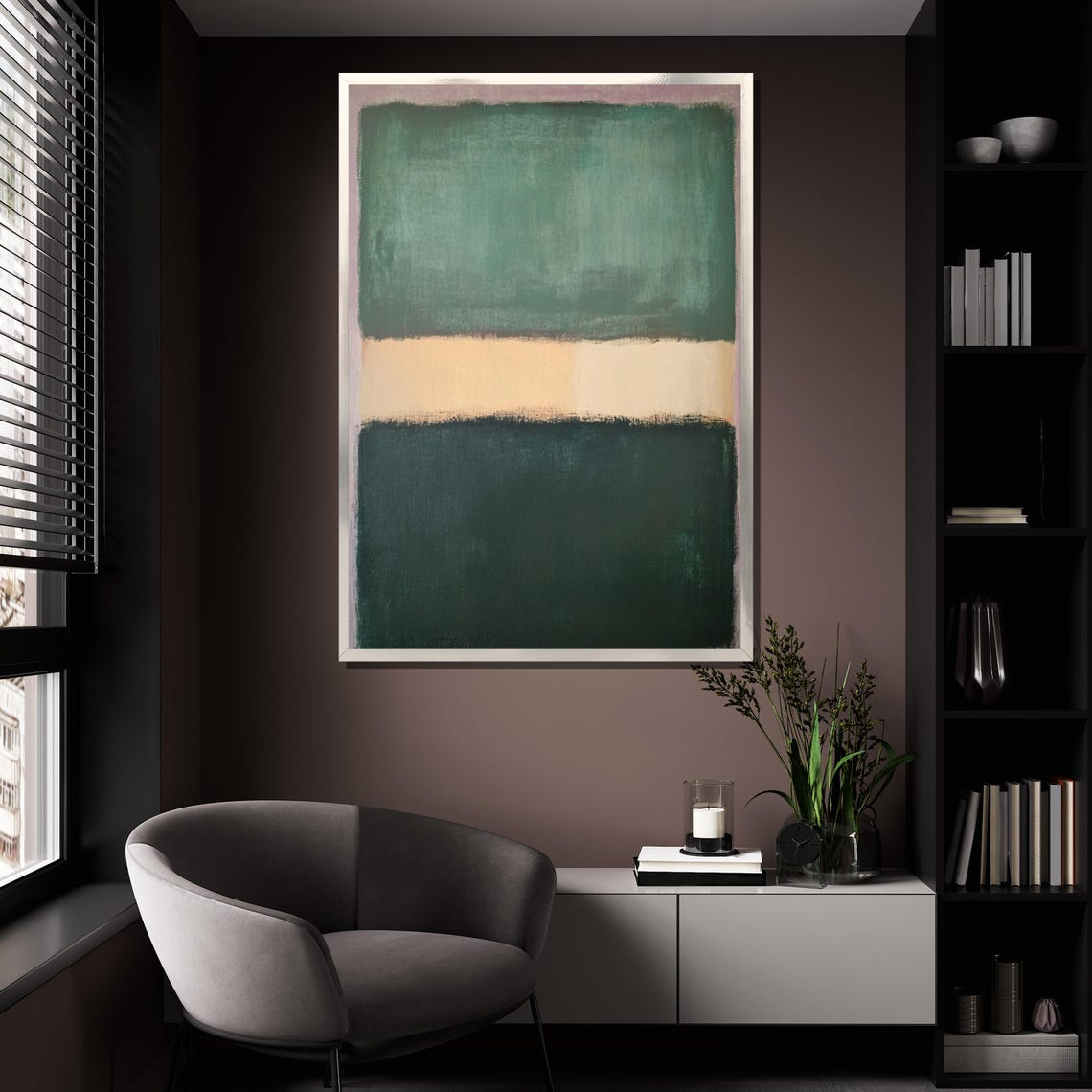 Mark Rothko Painting Green And Beige Abstract Artwork Modern Art Gift For Home Wall Decor - Image 4