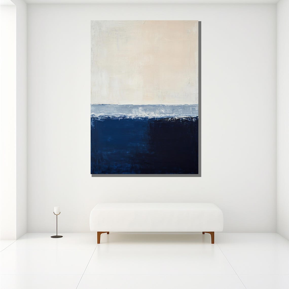 Mark Rothko Painting Blue And Beige Abstract Artwork Modern Art Gift For Wall Decor - Image 2