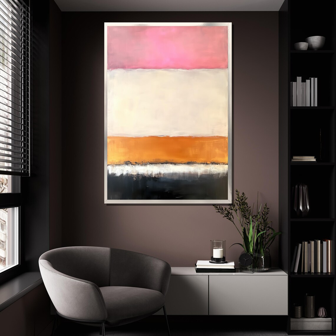 Mark Rothko Painting Pink White And Orange Abstract Artwork Modern Art Gift For Wall Decor - Image 4