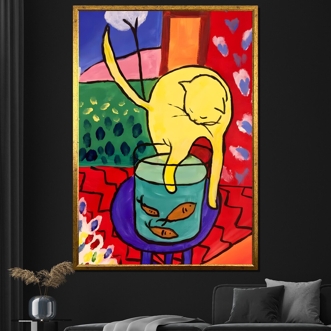 Henri Matisse The Cat With Red Fish Yellow Cat Goldfish Bowl Poster