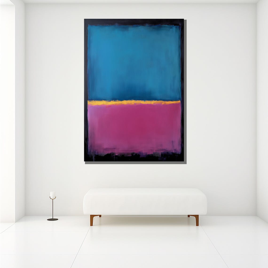 Mark Rothko Blue Pink Yellow Vivid Color Field Abstract Print - Image 2