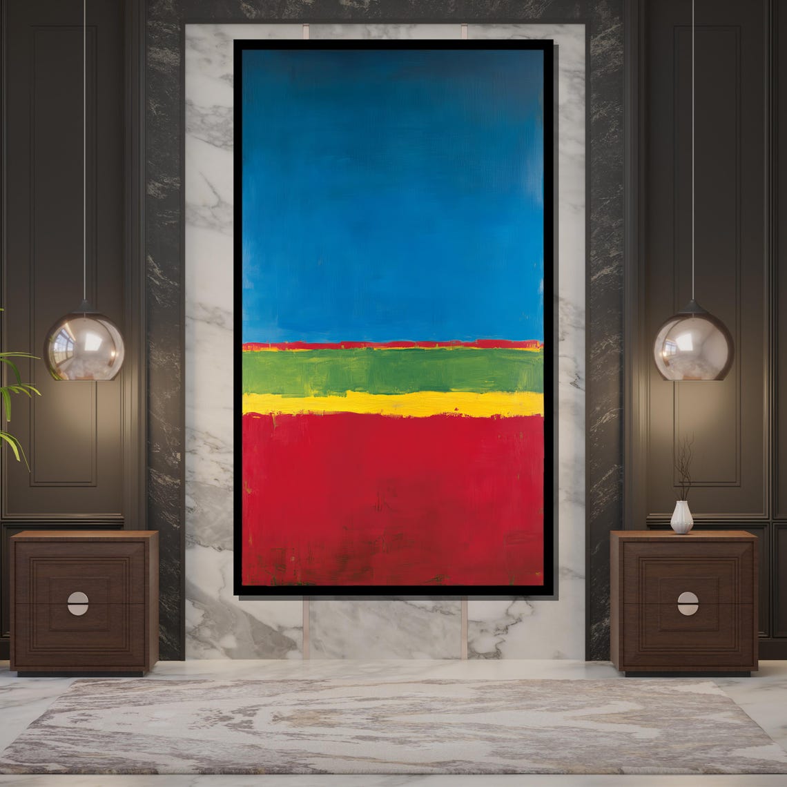 Mark Rothko Bright Blue Green Yellow Red Rainbow Color Field Print - Image 5