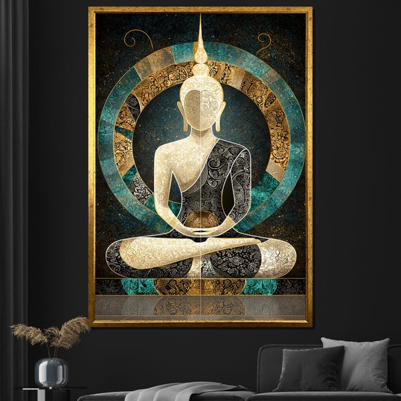 Elegant Buddha Mandala Painting Spiritual Wall Art For Home Unique Zen Gift