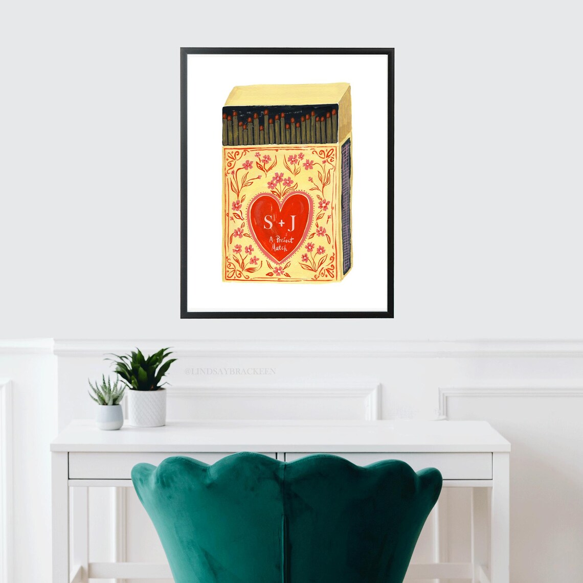 Custom Matchbox Art Print for Couples, Personalized - Image 2