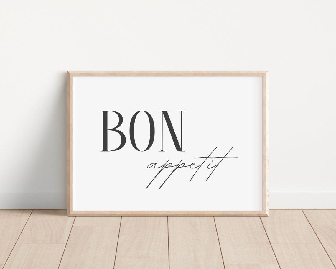 Bon Appetit Kitchen Sign French Bistro Style Dining Wall Poster