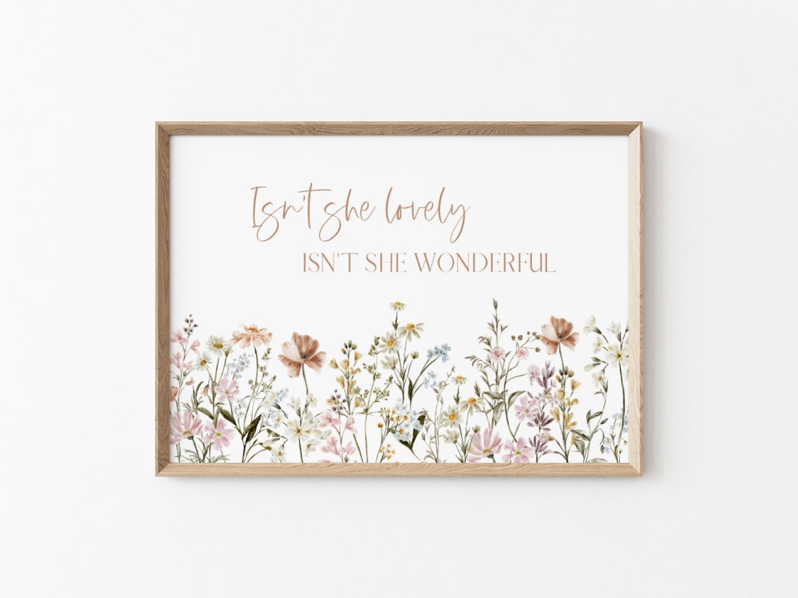 Girl Nursery Wall Art Girl Nursery Decor Girl Room Wildflower Nursery Quote Baby Shower Gift Nursery Print Baby Room Decor Boho