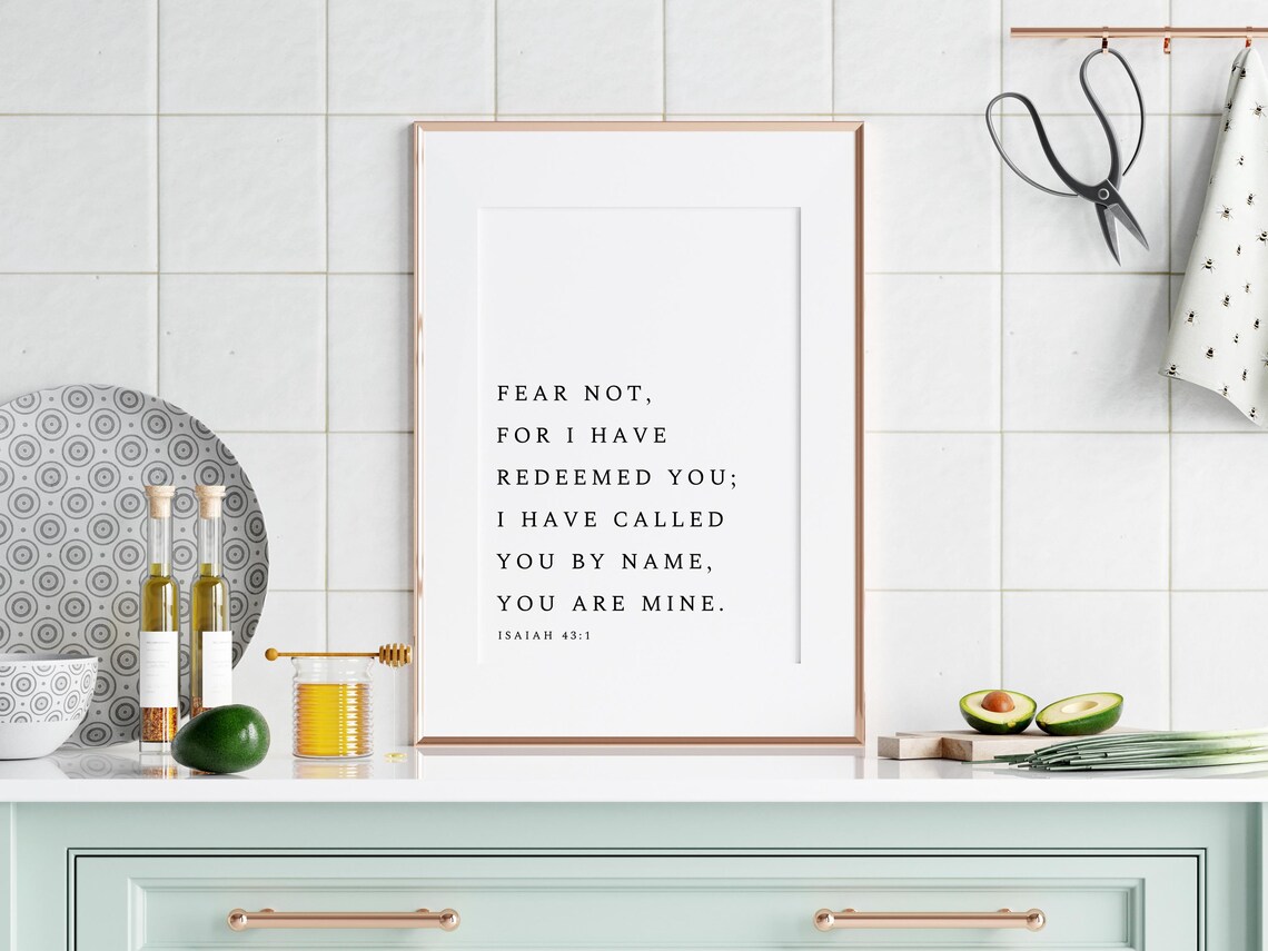 Isaiah 43:1 Fear Not Christian Scripture Poster - Image 2