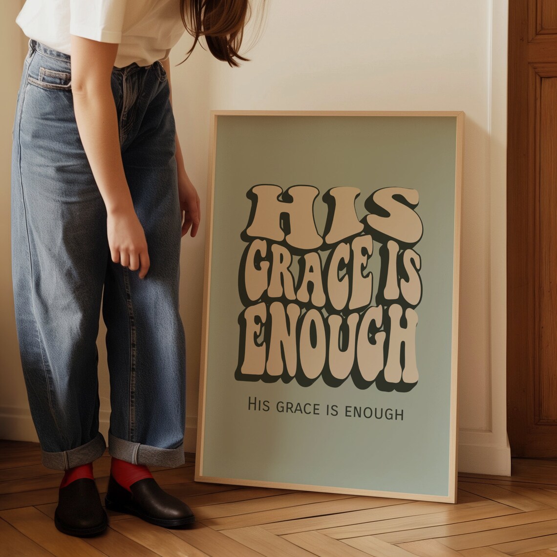 Retro Christian Wall Print, Spiritual Art Poster - Image 3
