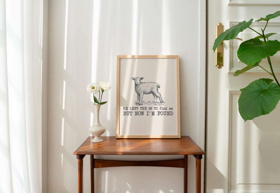 Cute Lamb Christian Wall Print Religious Print Christian Poster Bible Verse Wall Decor Art Christian Gift - Image 3