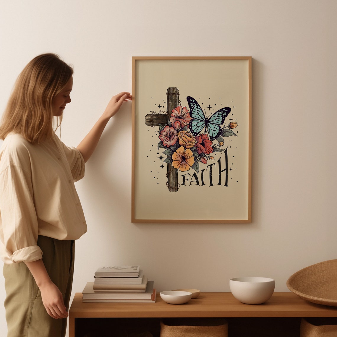 Retro Christian Wall Art Print Faith Print Christian Poster Bible Verse Religious Print Scripture Art Christian Gift - Image 2
