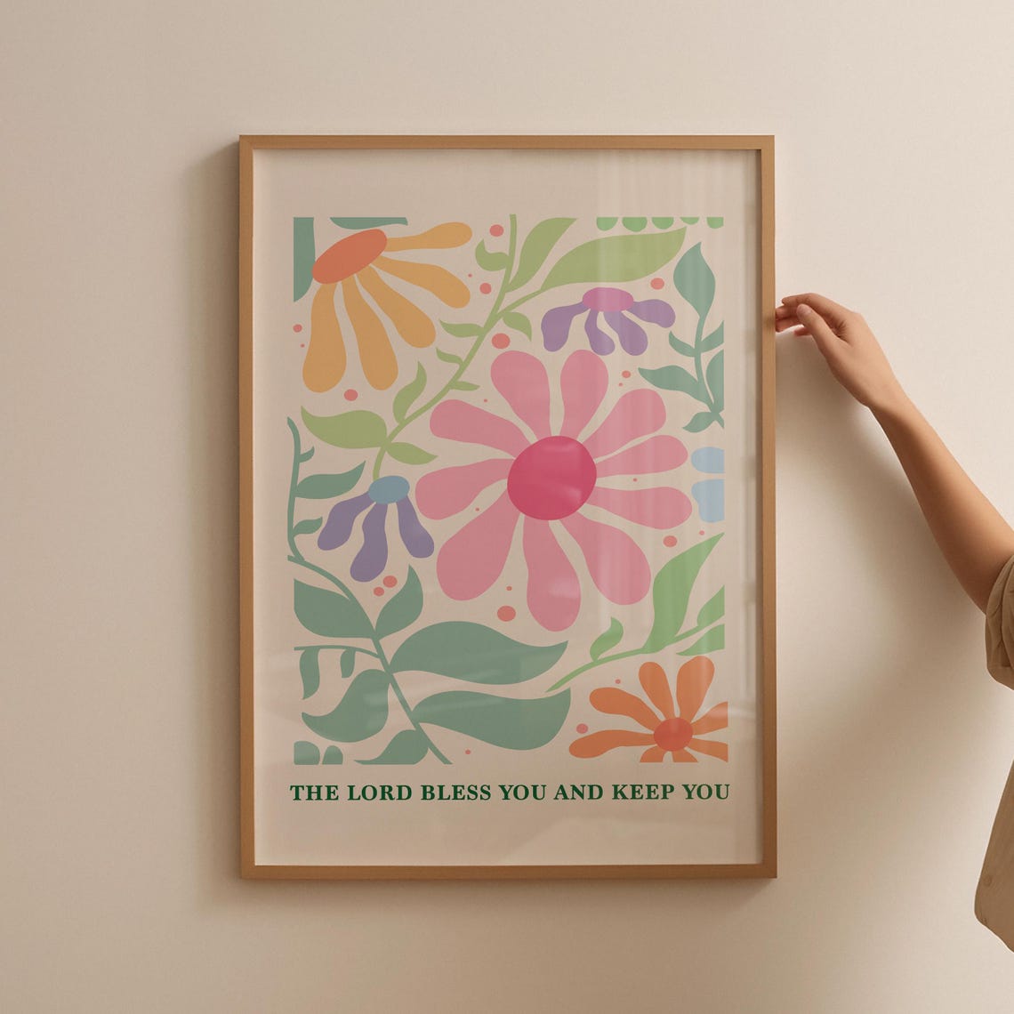 Floral Christian Wall Art Bible Verse Print Scripture Art Retro Poster Wall Decor Religious Print Flower Poster - Image 4