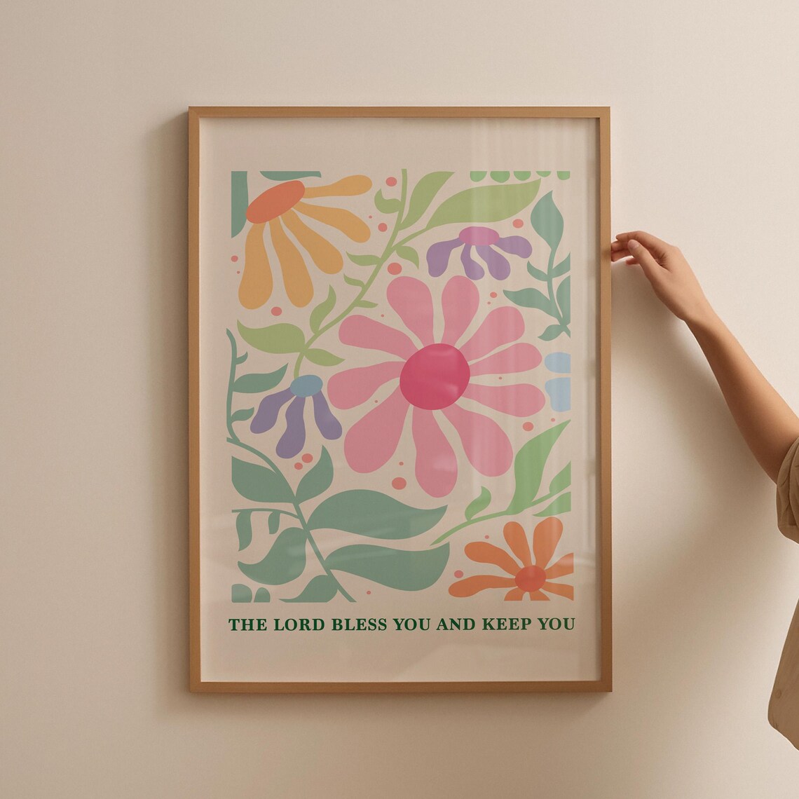 The Lord Bless You And Keep You Bold Floral Blessing Verse Poster - Image 4