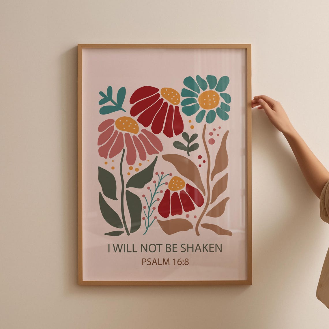 Christian Wall Art Psalm Scripture Religious Poster Flower Wall Decor Faith Poster Bible Verse Baptism Gift For Christian - Image 5