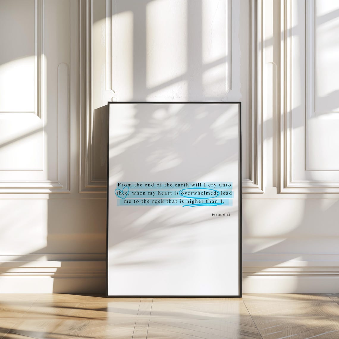 Psalm 612 Print Trendy Christian Wall Art Modern Scripture Wall Art Blue Highlighter Bible Verse Christian Poster - Image 2